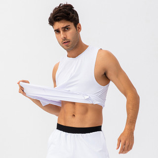 Homens verão Fitness solto colete de secagem rápida respirável basquete correndo camiseta umidade Wicking ombro largo es