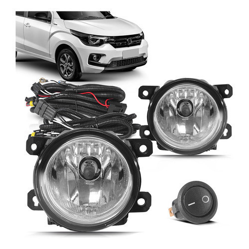 Kit Farol Milha Fiat Mobi 2016 2017 Botão Alternativo