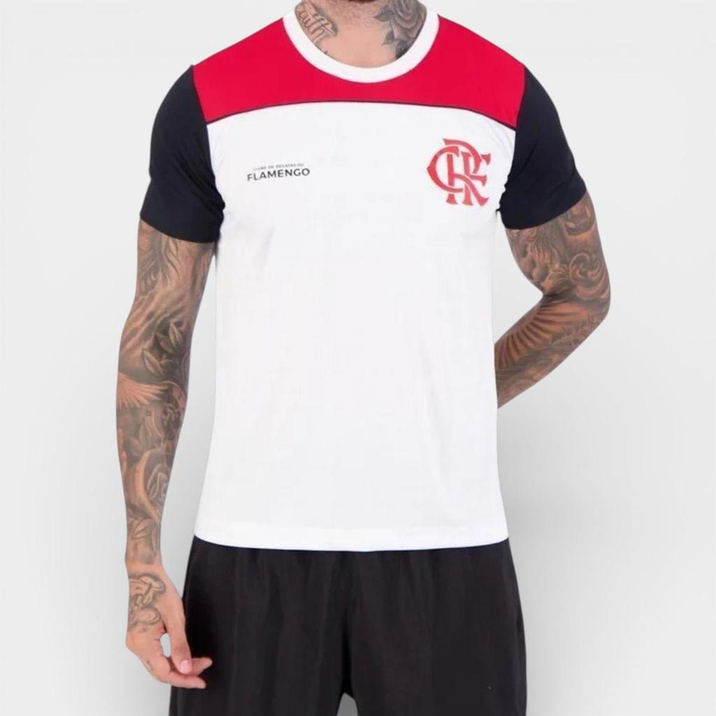 Camiseta Flamengo Fulgor Masculino - Branco e Vermelho