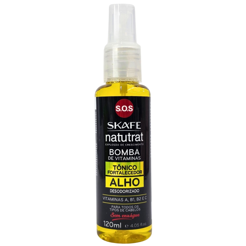 Tônico Capilar Fortalecedor Alho Bomba de Vitaminas Natutrat S.O.S Skafe 120ml