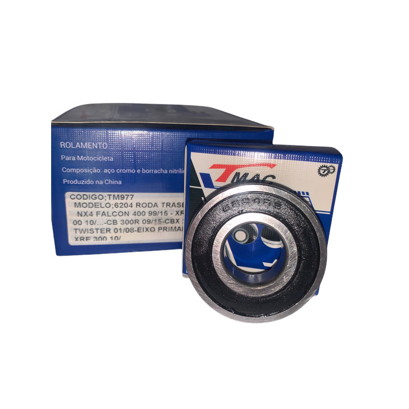 TM977 - ROLAMENTO P/ MOTO 6204 RODA TRASEIRA HONDA NX-4 FALCON 400 99/15 - XRE 300 10/...-CB 300R 09/15-CBX 250 TWISTER