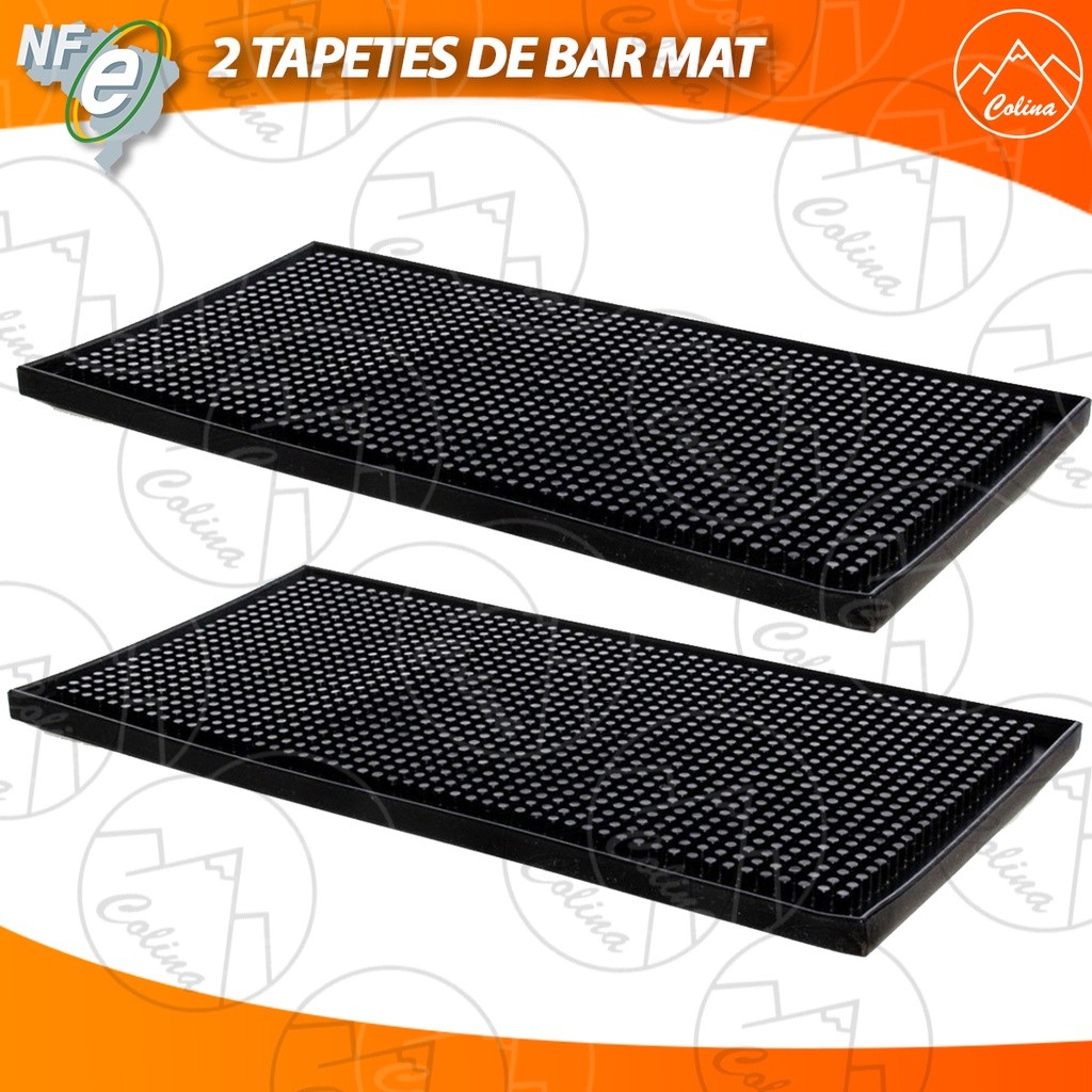 2 Tapetes De Borracha Bar Mat Escorredor 30x15cm PVC Oferta