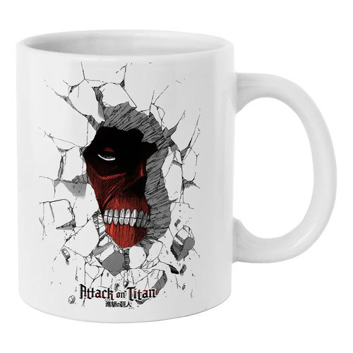 Caneca Attack On Titan Colosal Titán Cerámica    Oz Xicara Em Porcelana 330ml