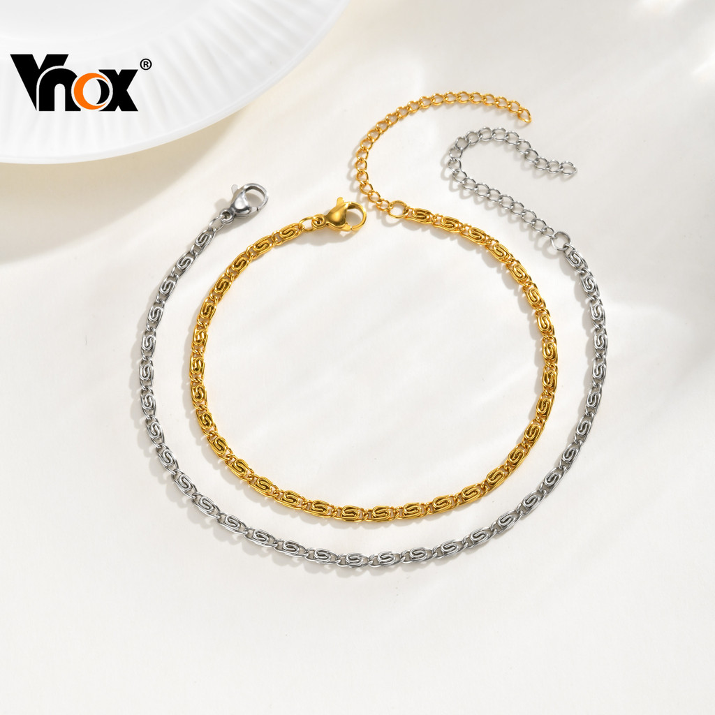 Pulseira Unissex À Prova D'água Banhada A Ouro 18K Vnox , Joia Resistente Ao Suor E Desbotamento Para Uso Diário Na Prai