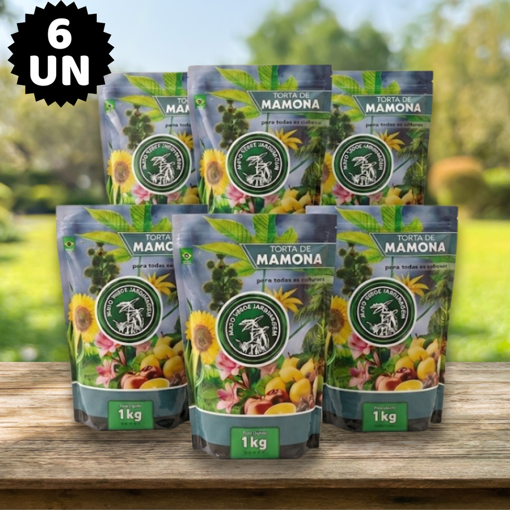 KIT  COM 6 TORTA DE MAMONA 1KG -  MATO VERDE