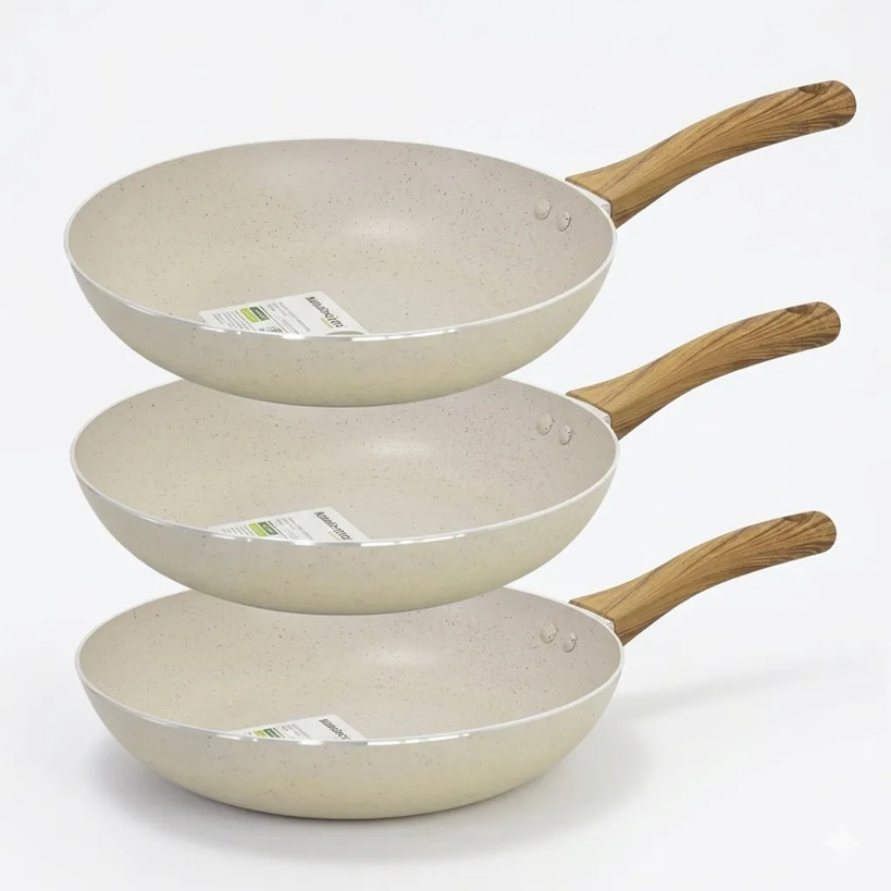 Jogo 3 Frigideiras  16/ 20/ 24cm Vanilla Ceramico