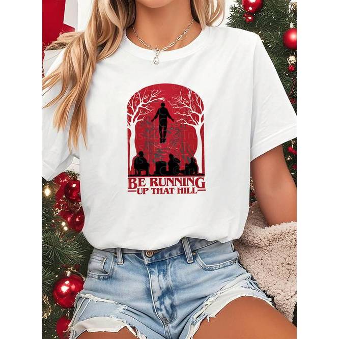 「BR.Moonlight」Camiseta Feminina Kate Bush Running Up That Hill Estampa Iconica Confortavel Elegante Divertida Moda Ca...