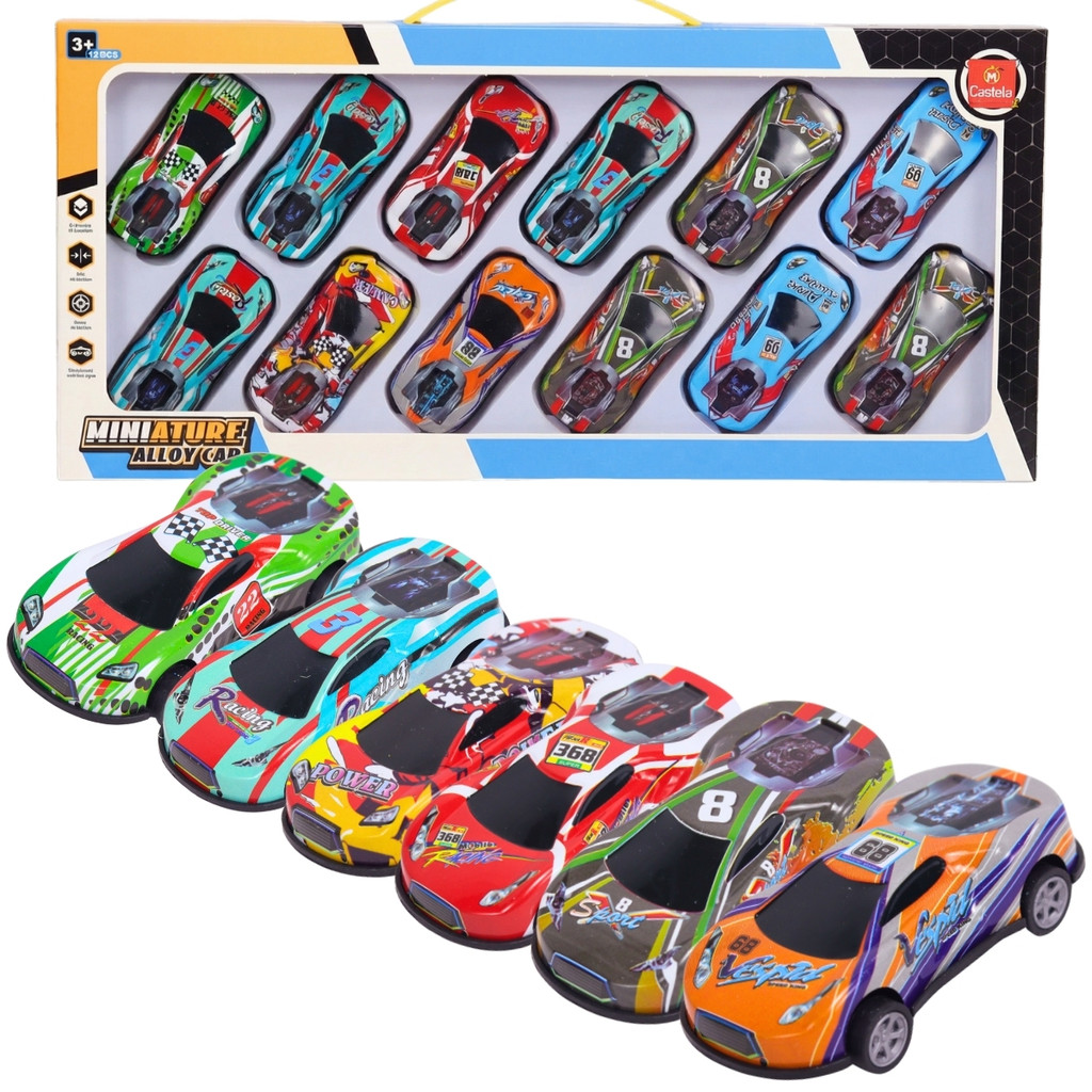Pack 12 Carrinhos Miniatura 1:50 Pull Back CBS0640 - Castela em Oferta na Shopee
