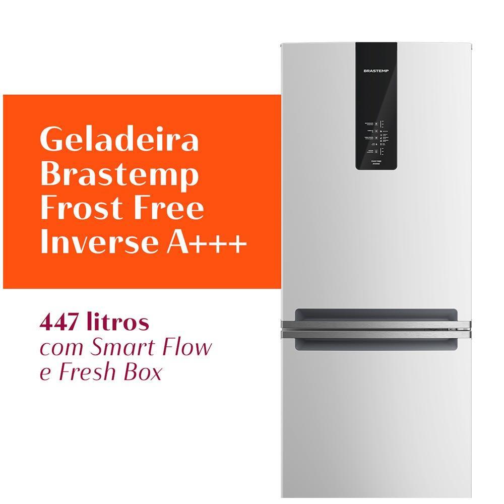 Refrigerador Brastemp Inverse Frost Free 500l Inox Classe a Inteligente com Fresh Space Bivolt - Bre66ak - Miniatura 2