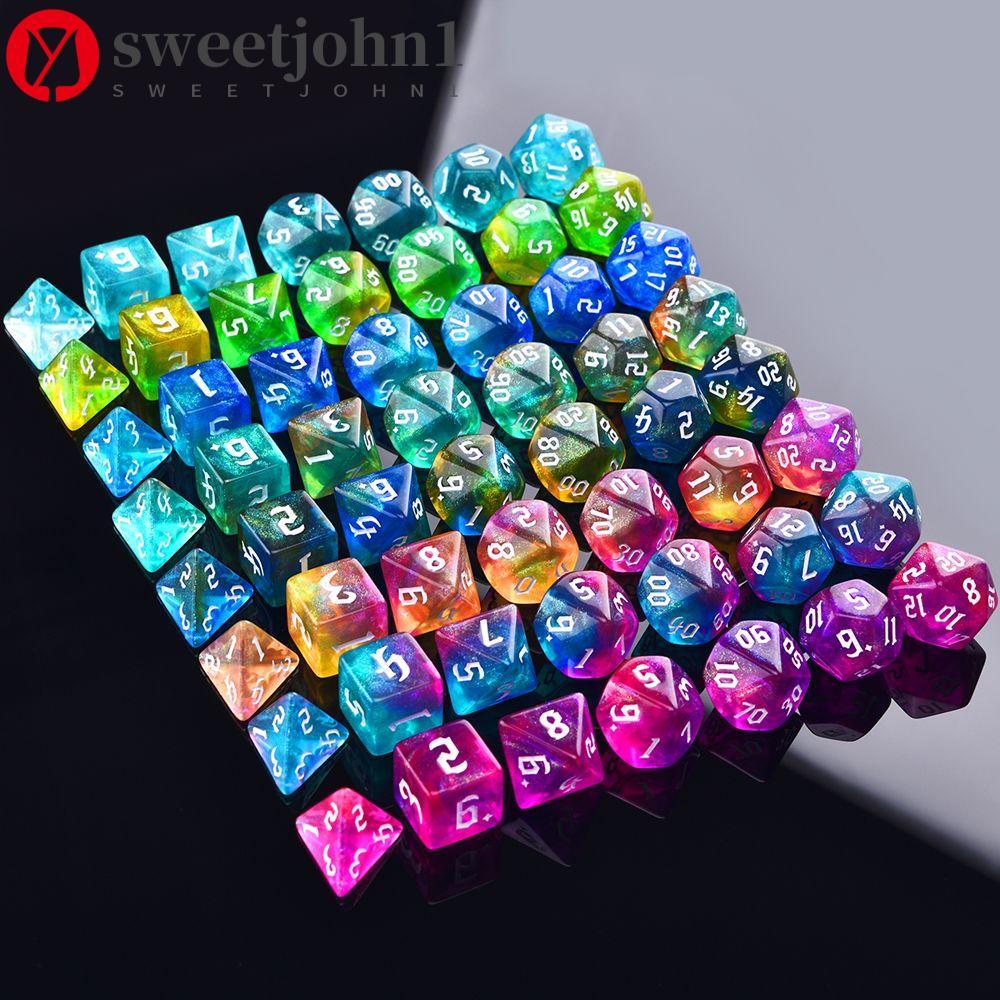 SWEETJOHN1 Conjunto De Dados Com Padrão Esculpido , Poliédricos , Jogos De Tabuleiro , Festa Em Família , Entretenimento