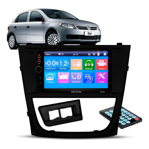 Central Multimídia mP5 7'' Gol G5 + Moldura Espelhamento Android Preto em Oferta na Shopee