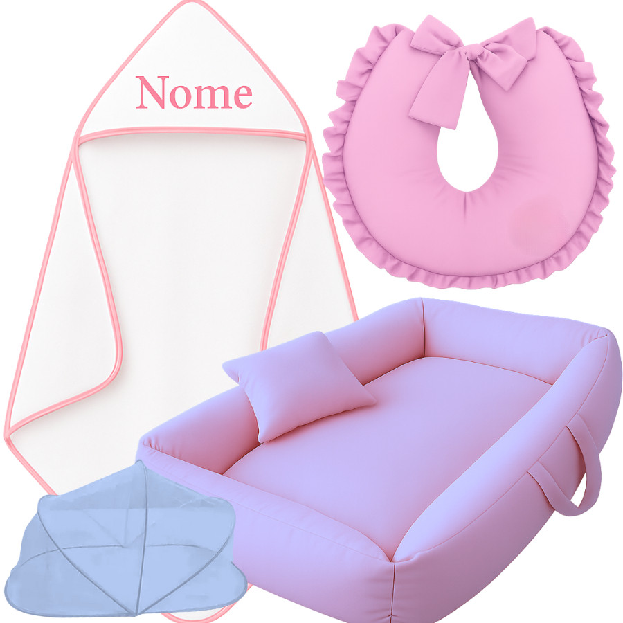 Kit Ninho + Toalha Personalizada Com Outros Itens De Varias Cores