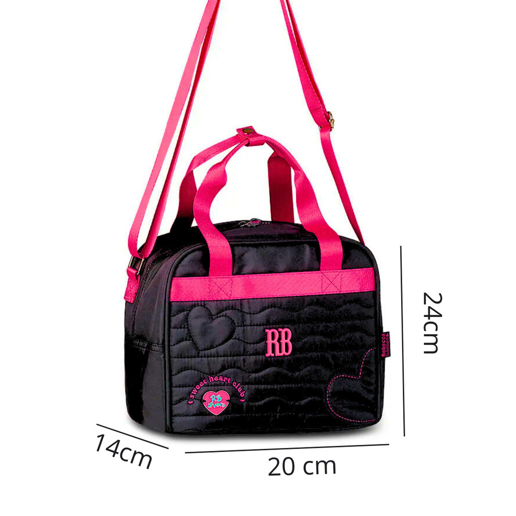 Lancheira Térmica Rebecca Bonbon Heart Beats Cor:Preto — imagem 2 de 2