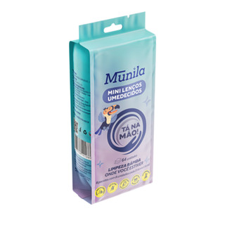 Lenço Umedecido Higiene Mão Rosto Sem Álcool Munila 64un em Oferta na Shopee