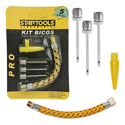 Kit Bicos Agulha Para Encher Bola Boia Rosqueável Universal Boias Baloes Inflaveis