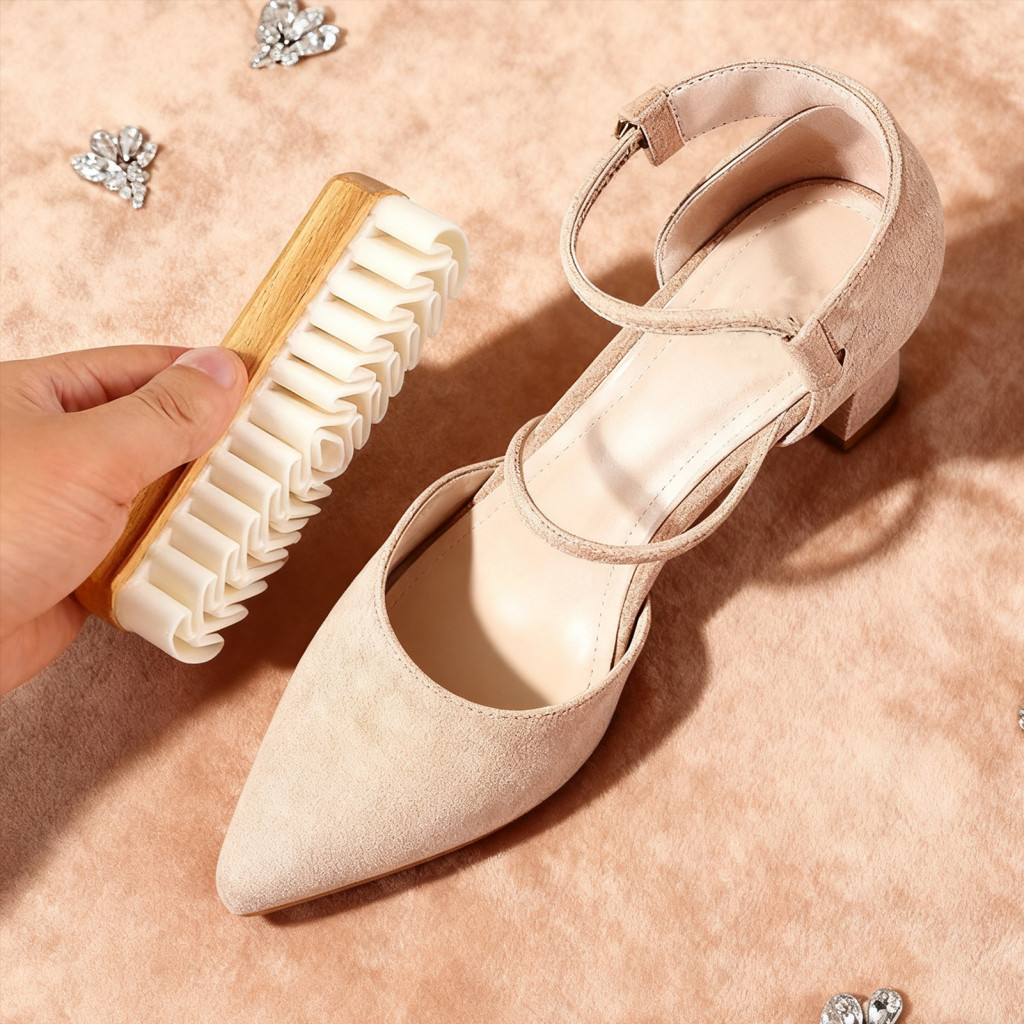 Escova De Sapato Ecológica , Ferramenta De Limpeza De Roupas , 5 Peças , Conjunto De Camurça , Cabo De Madeira Natural ,