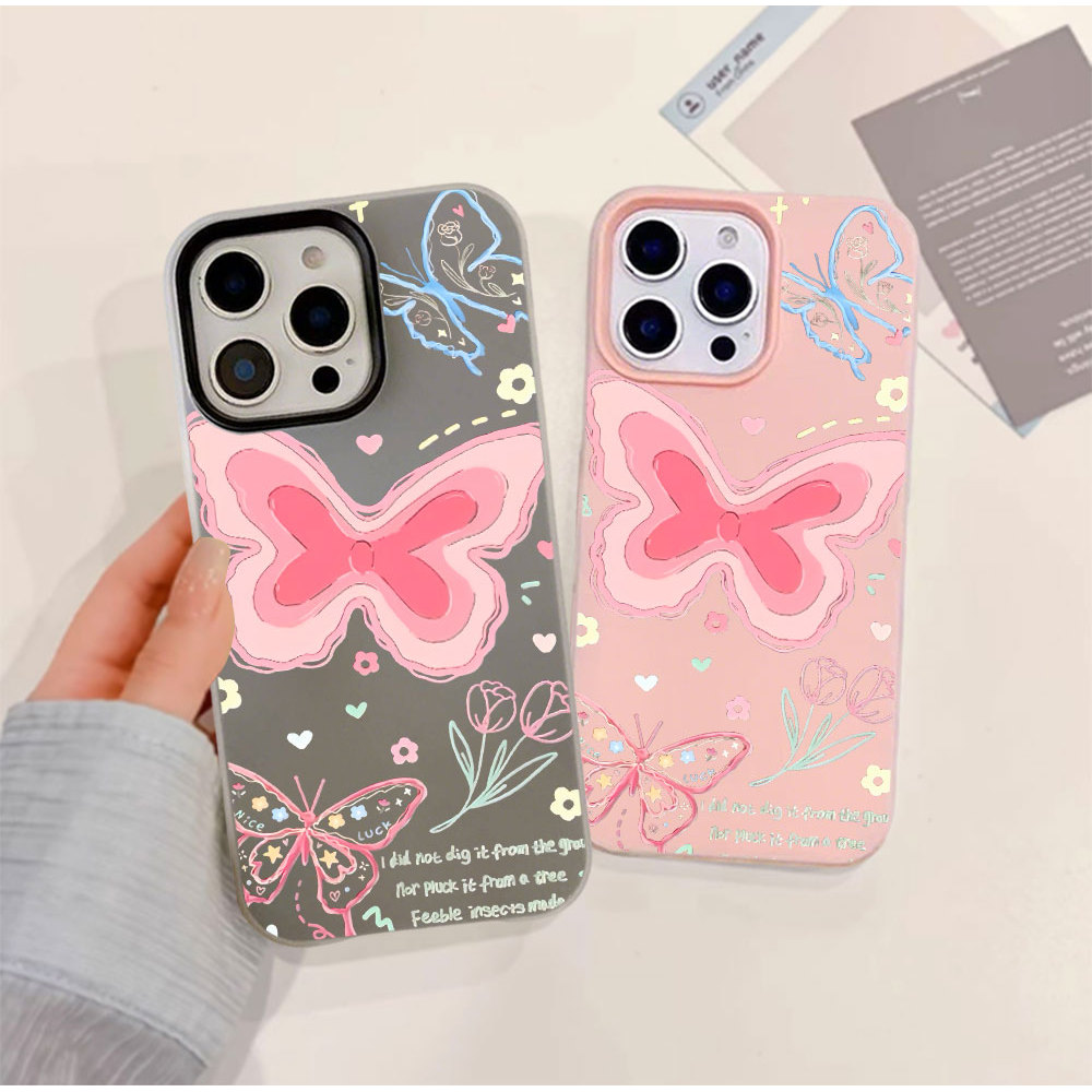 Borboleta Ondulada Marcon Cores Geléia Caso Para Samsung A17 A07 A26 A06 A16 A35 A54 A05S A05 A15 A14 A13 A52 A04S A03S