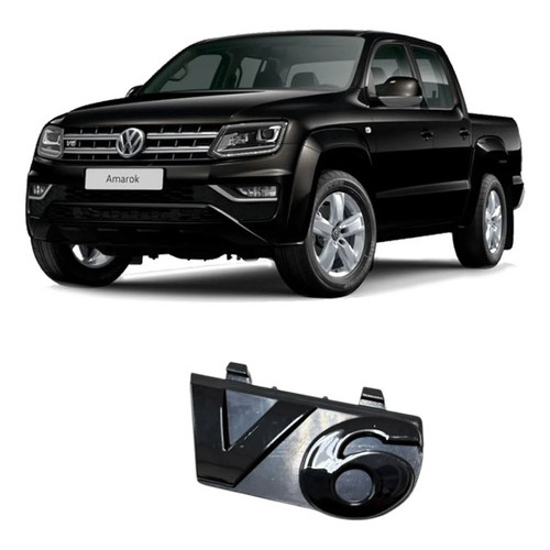 Emblema Da Grade Amarok V6 Blackpiano De Encaixe Original