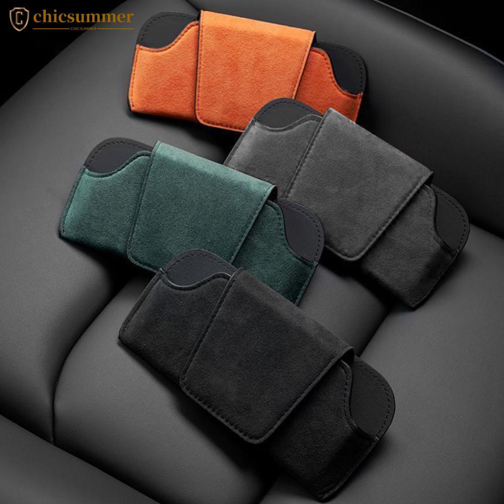 CHICSUMMER 1Pc Camurça Carro Viseira De Sol Titular Premium Resistente Ao Desgaste Óculos Caixa Protetora Caso De Armaze