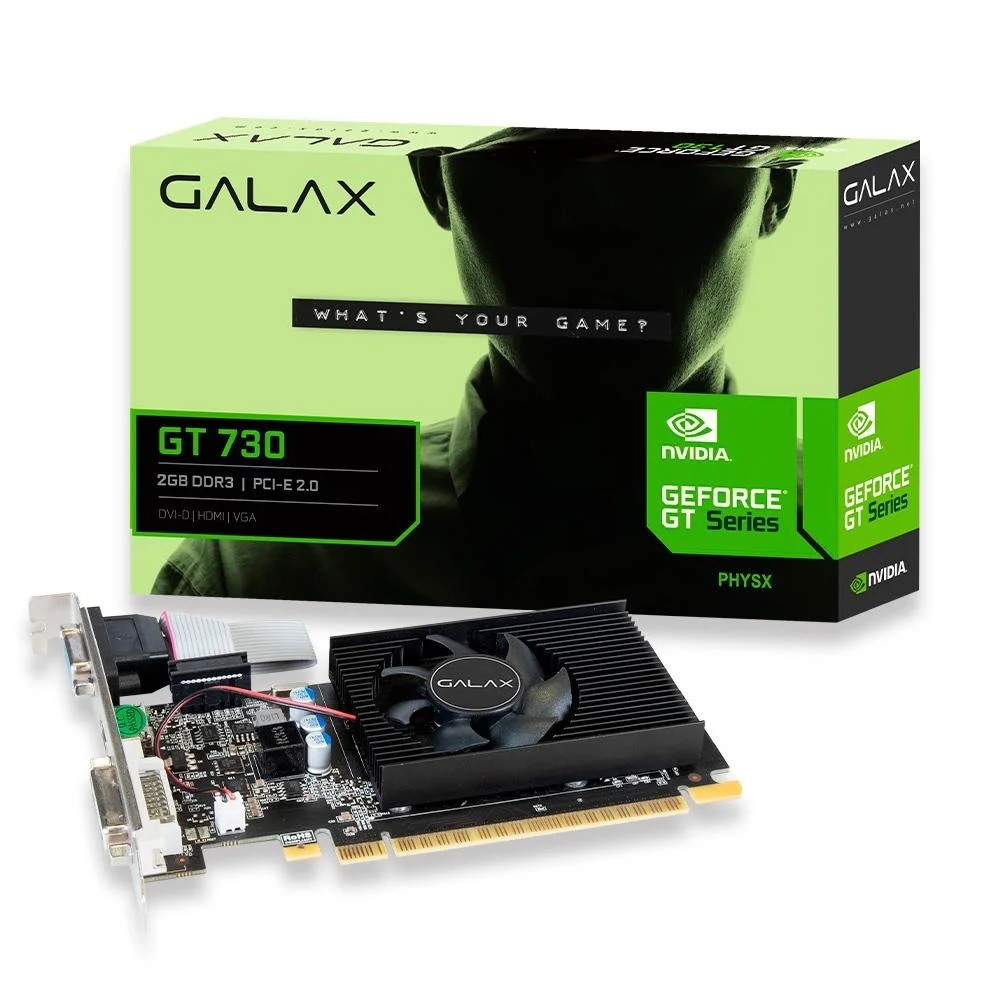 Placa de Vídeo Galax Geforce GT 730 4GB 128 Bits DVI/HDMI/VGA