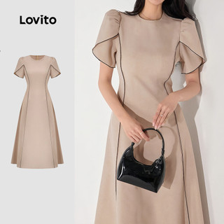 Lovito Lovito Vestido Casual de Verão com Contraste de Cores para Mulheres deslocamento L183AD013