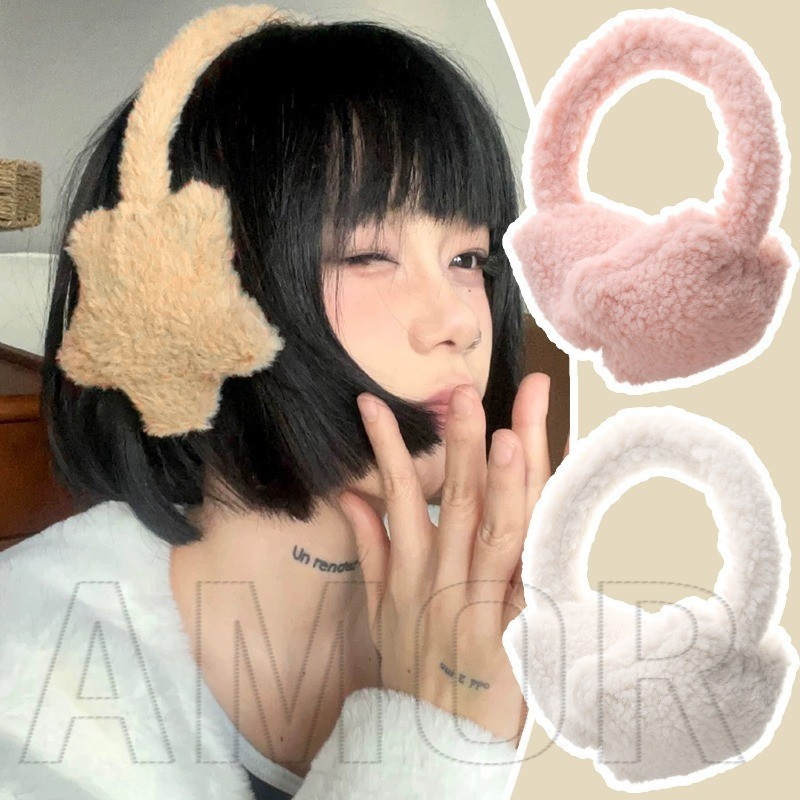 Protetores de Orelha - Proteção Contra o Frio no Inverno ao Ar Livre - Protetores de Orelha de Pelúcia em Forma de Estre