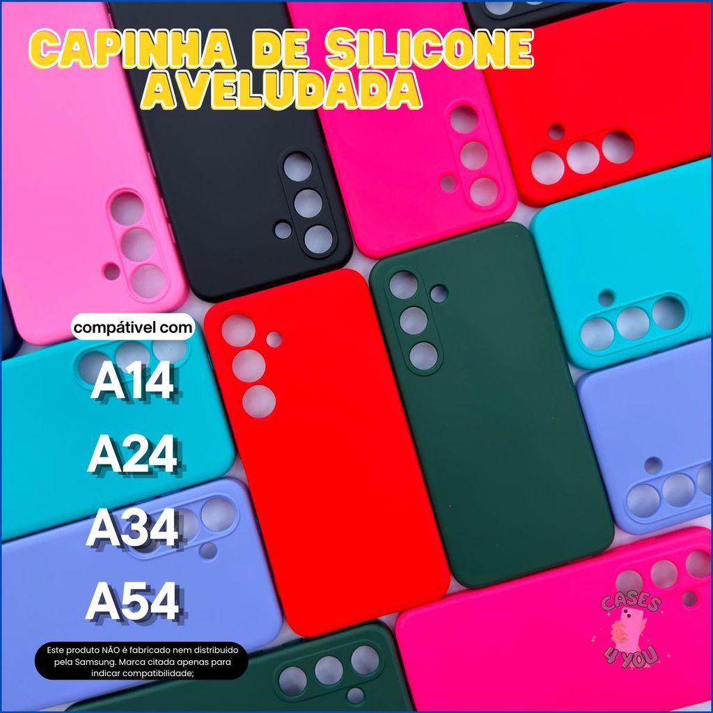 Capa Case Capinha Compatível com Samsung Galaxy A14 A24 A34 A54 Silicone Aveludada Protetora