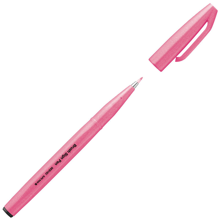 Caneta hidrográfica Brush Sign Pen Rosa Fluorescente Pentel