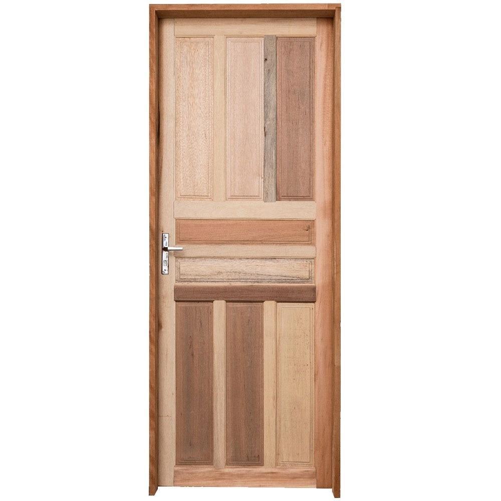 Kit Porta de Madeira Grantok Mista M09 Externa, Abertura à Direita 213 x 86 cm