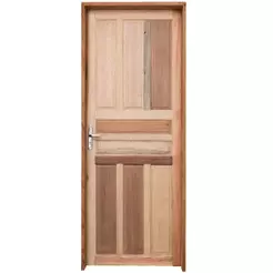 Kit Porta de Madeira Grantok Mista M09 Externa, Abertura à Direita 213 x 86 cm