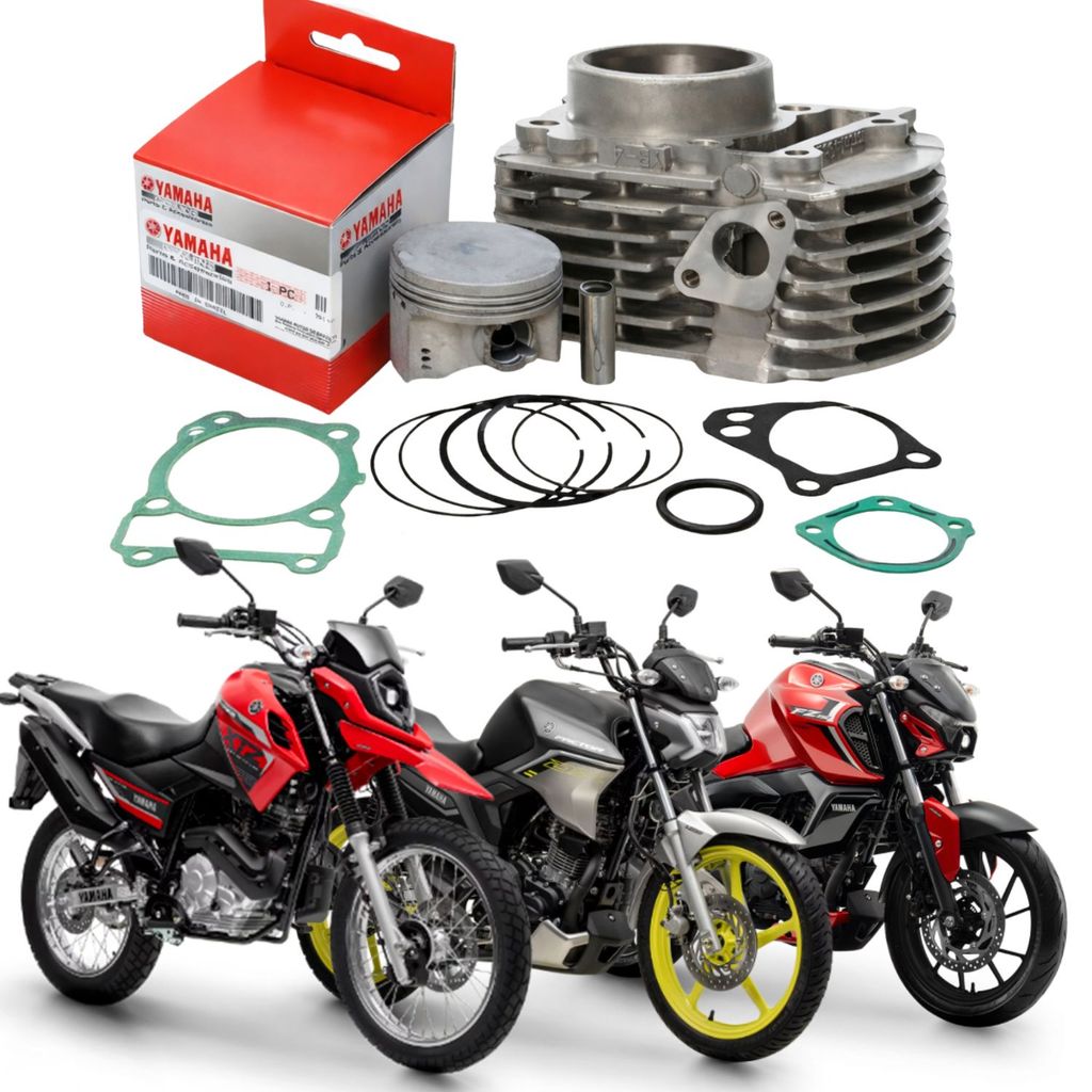 KIT MOTOR CILINDRO PISTÃO JUNTAS FZ15 FACTOR 150 CROSSER 150 2025 + ORIGINAL YAMAHA