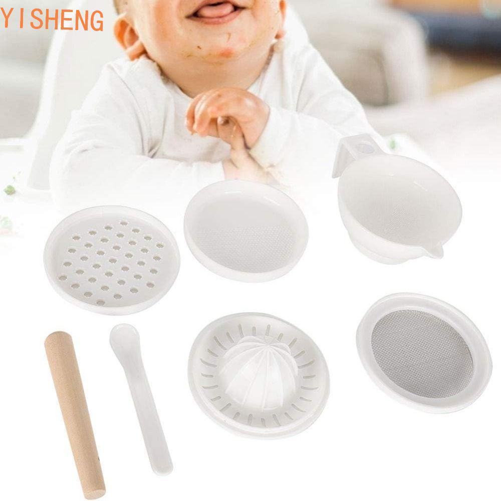 YISHENG Conjunto De Tigela De Moagem De Alimentos , 7 Peças , Kit De Moedor Manual Portátil Empilhável Para Bebês , Rala