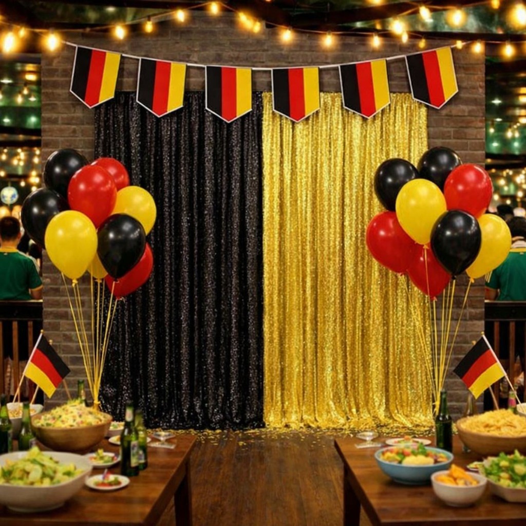Kit Decoração Alemanha Completa Copa do Mundo Oktober Painel Cortinas Faixa Decorativa País Países