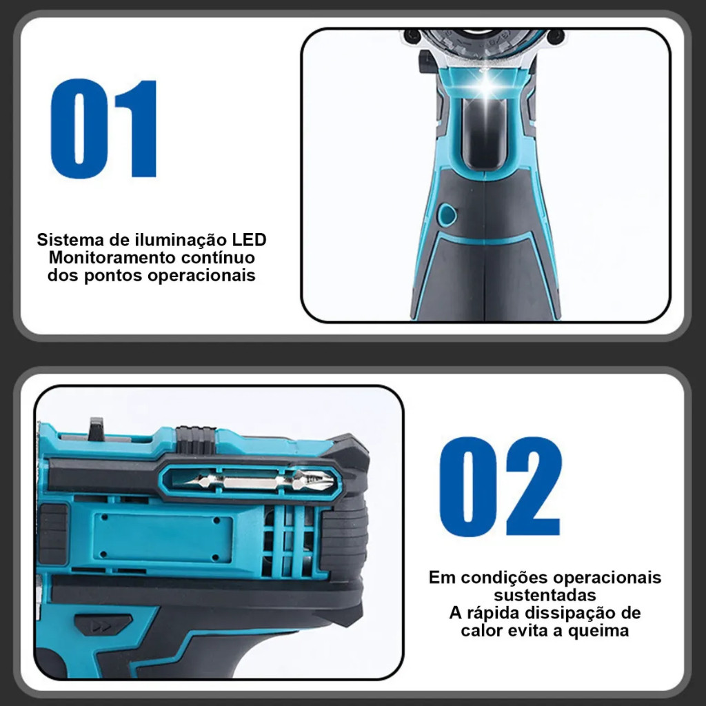 Parafusadeira e Furadeira de Impacto Elétrica 12V com Bateria — foto 4