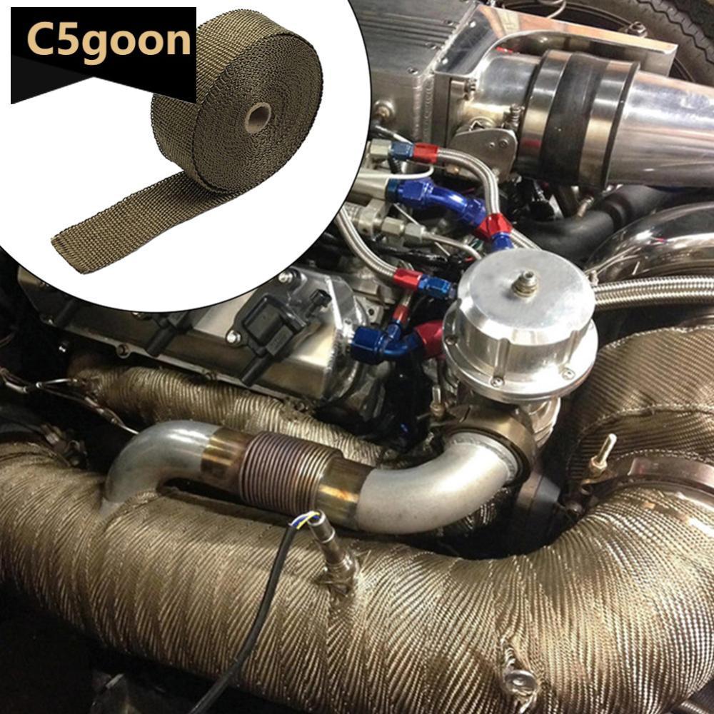 C5GOON 5M Rolo De Escape Da Motocicleta Escudo Térmico Fita Fibra Vidro Envoltório Calor Tubo Isolamento Acessórios K1M6