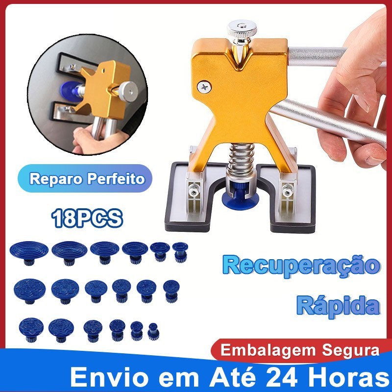 Kit 15 Peças Ferramentas De Reparo Remoção Amassados Carro Manual Recuperação Rápida Automotiva