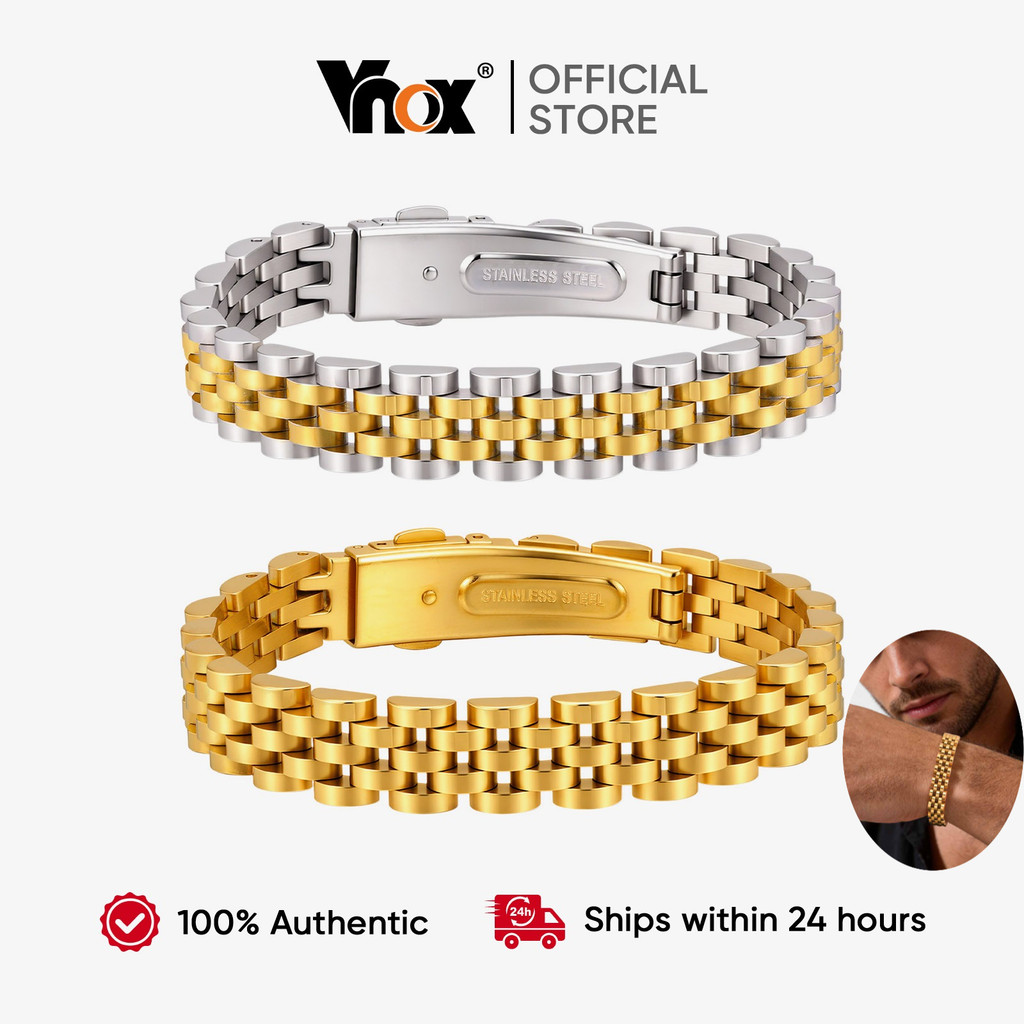 Vnox Pulseira De Relógio De Aço Inoxidável , Ligação Para Homens E Mulheres , Ou