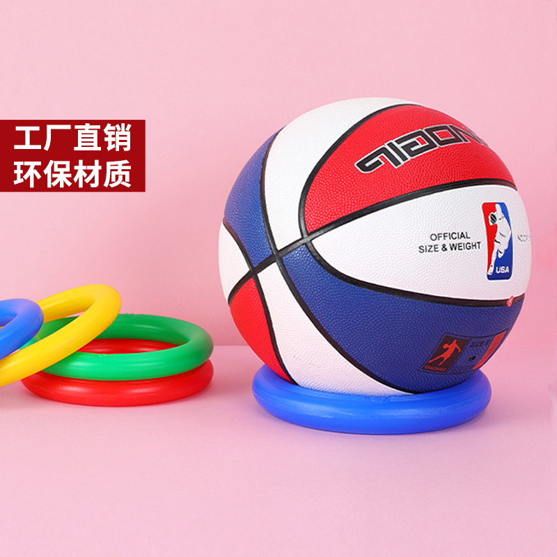 Cesta pé voleibol titular bola titular bola titular bola colocação Base anel de fixação crianças anel plástico lançador