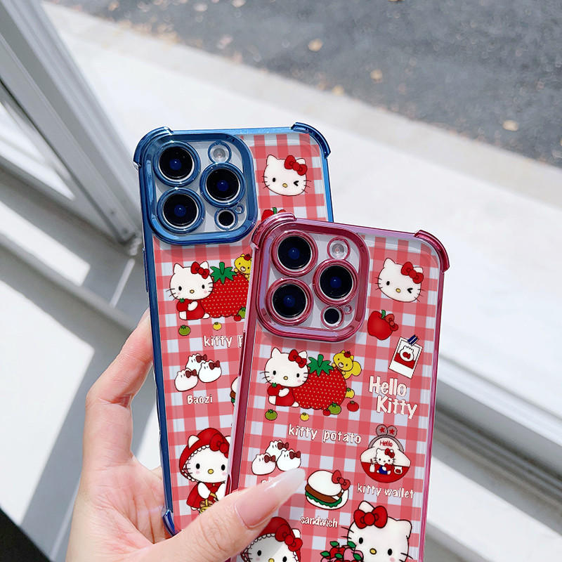 Detalhes do Morango Hello Kitty Shell Para Xiaomi Redmi 15C Note 15 PRO Plus 14C 13C 13 12 14 11 11S 5G Capa De Celular Adorável Tra