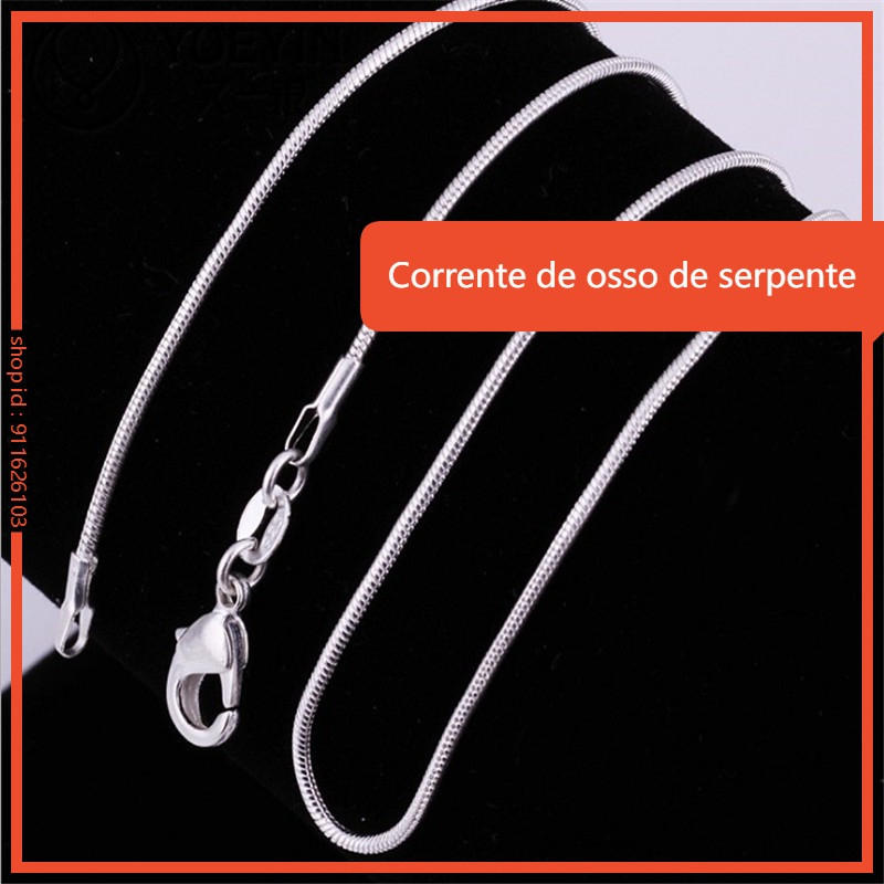 16 tiras/pacote Colar Corrente de osso de serpente Cobre Minimalista 2026 Novo Fashion