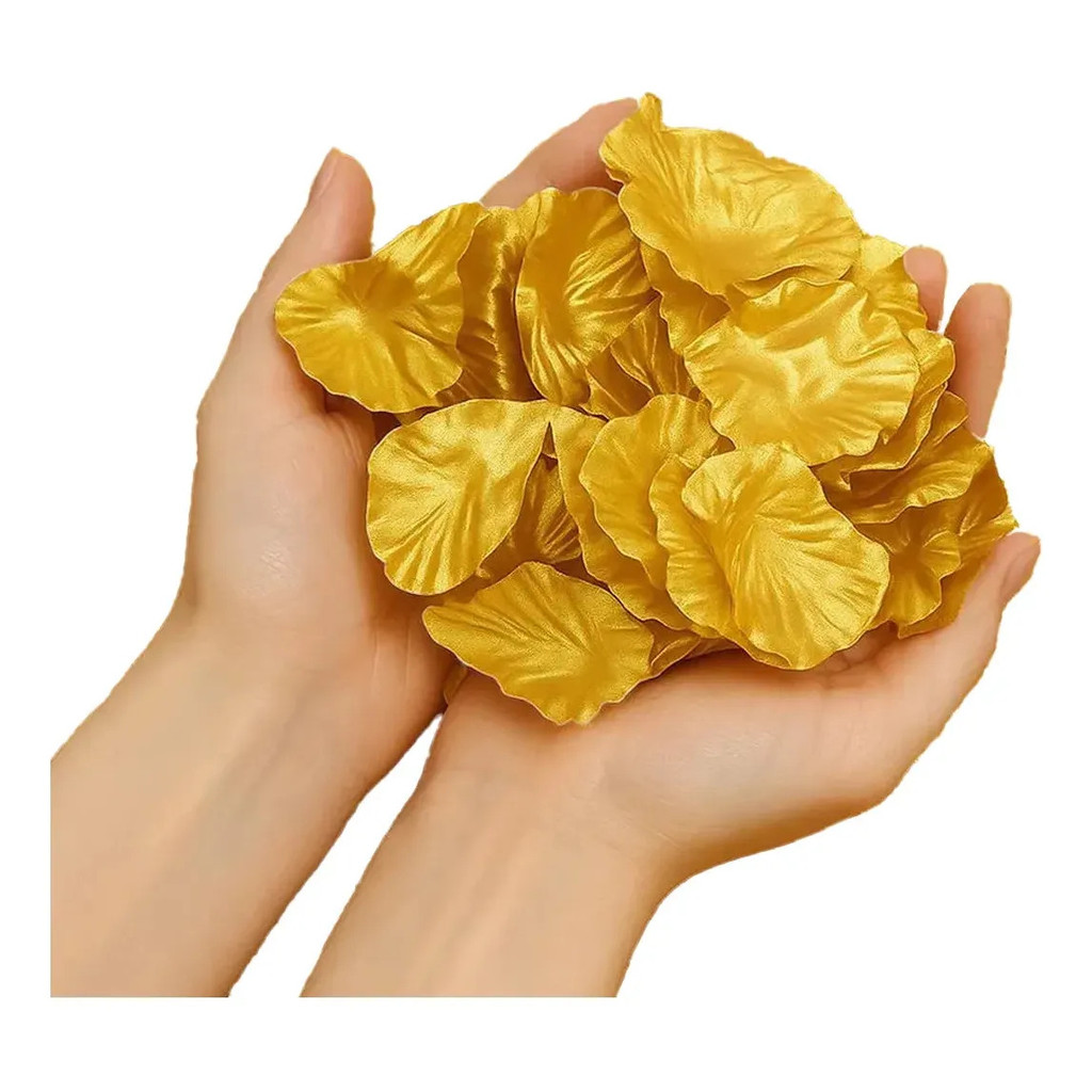 Pétalas Rosas Artificiais Dourada Ou Prata Luxo Decoração