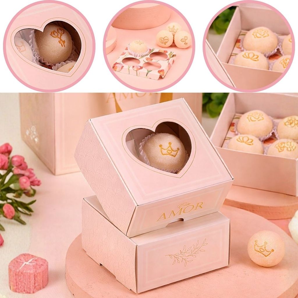 10 CAIXA PARA 4 DOCES C/ VISOR TULIPAS 4925 ( DIA DAS MÃES JANGO 2026 ) OUTLET em Oferta na Shopee