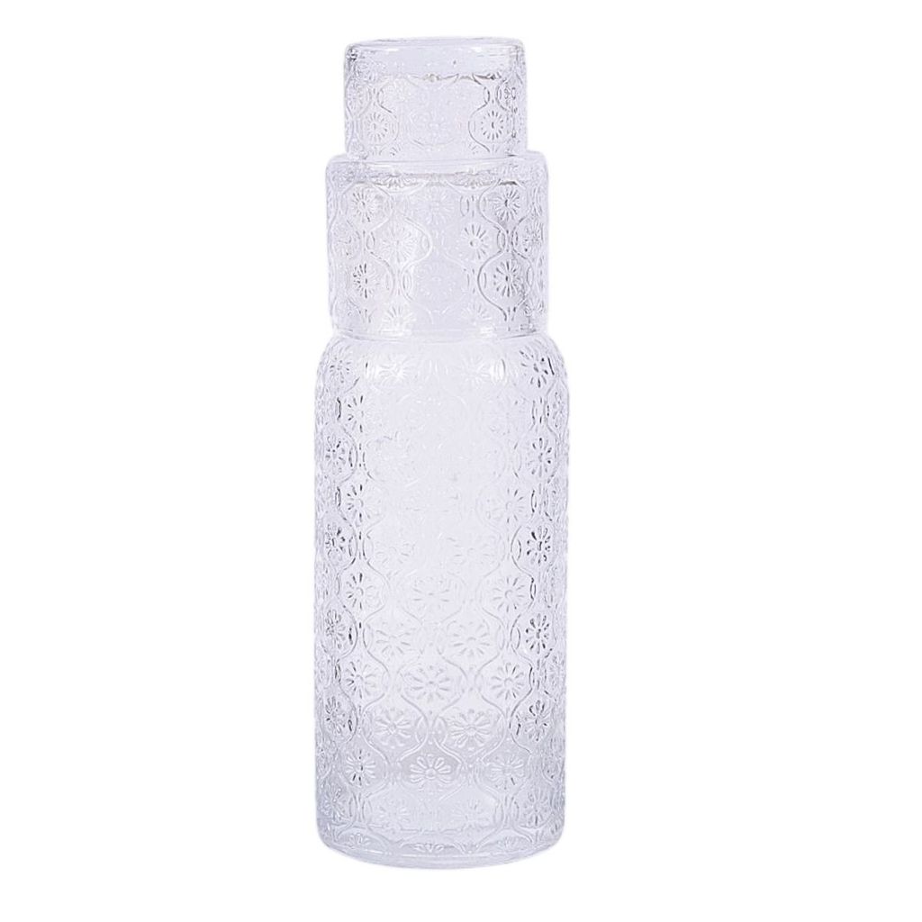 Moringa de Vidro 850ml com Copo 190ml para Água, Sucos e Chá