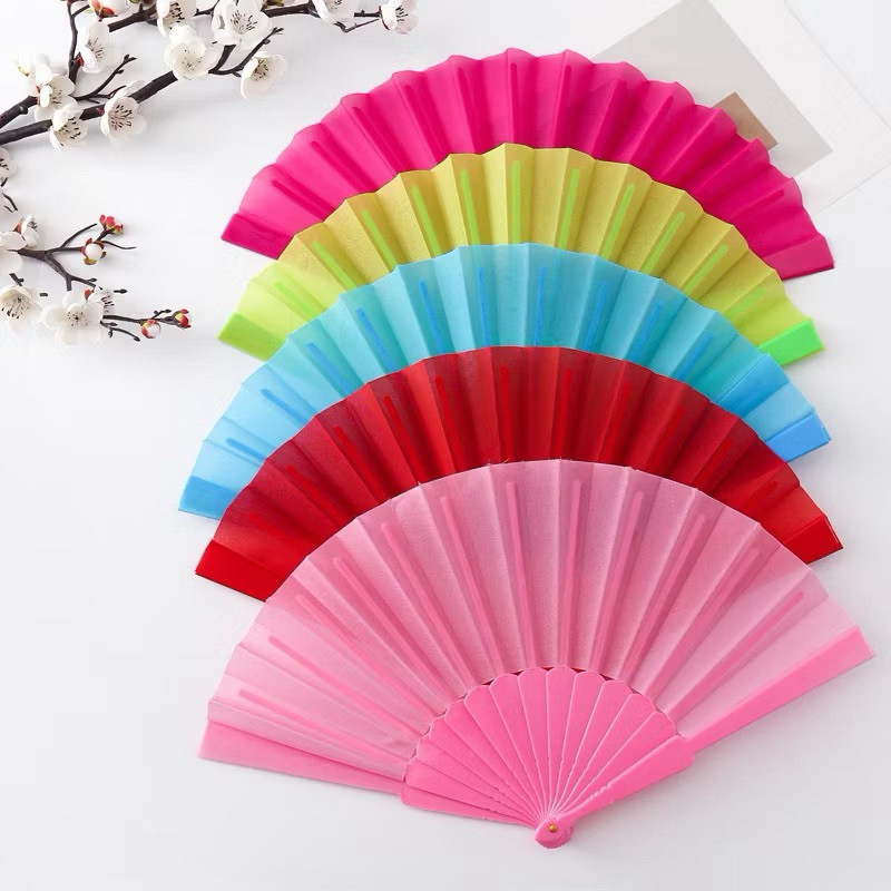Leque Para Uso Dia a Dia Dança Festa Lembrancinha Liso Diversas Cores-p