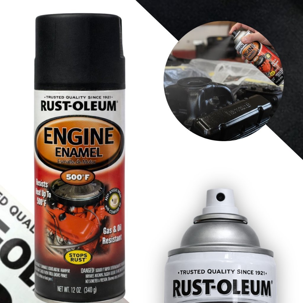 Tinta Spray Esmalte Preto Fosco Motor 260ºC Rust Oleum