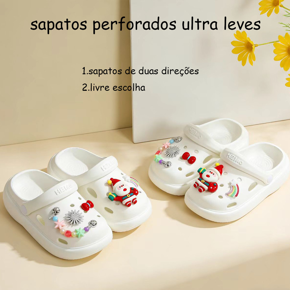 Babuche Sandália Infantil Feminina Menina Leve Macia Confortável Antiderrapante Decoração Removível Uso Cotidiano Escola