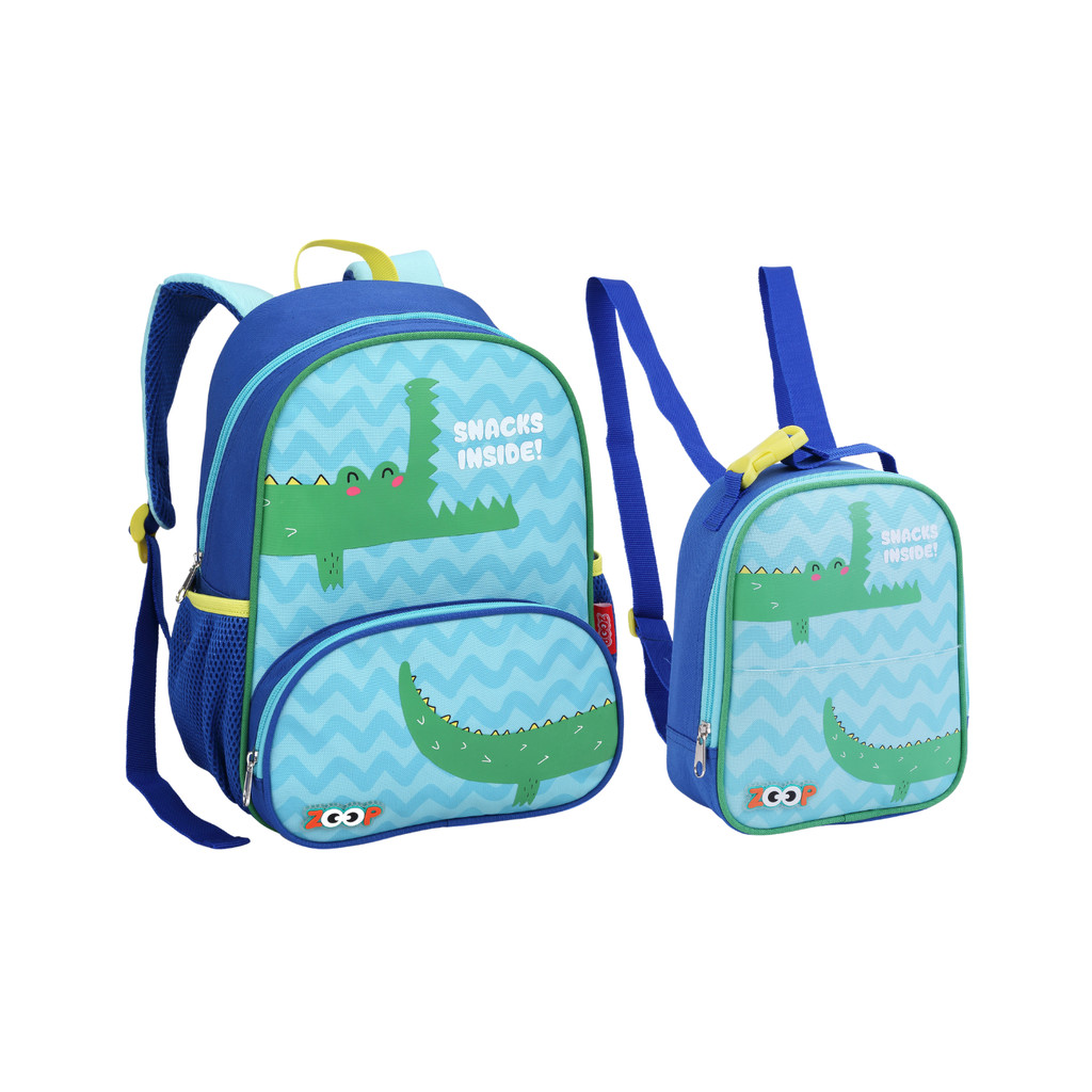 Conjunto Mochila Infantil 13” + Lancheira Seanite Zoop Jacaré Escolar