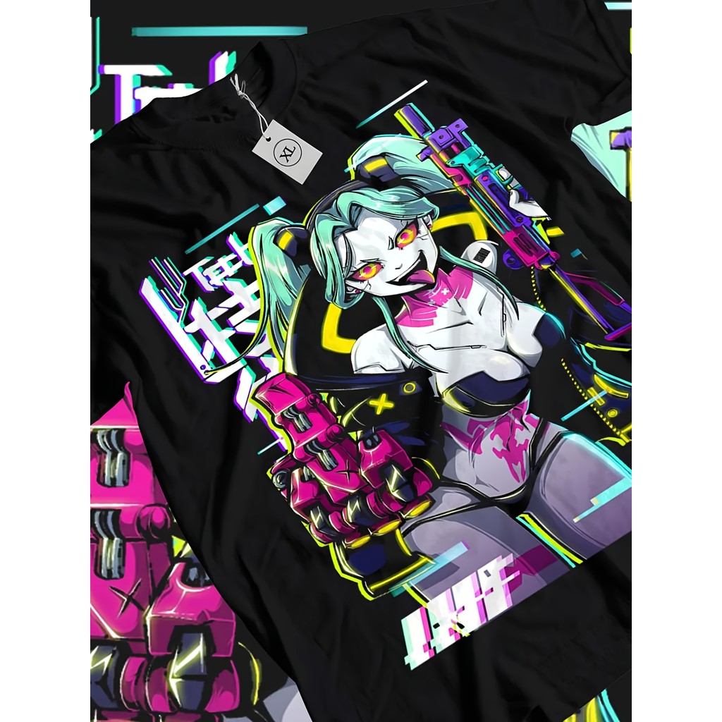 Camiseta Anime Cyber Edgerunners Manga Personagens Kira Tippsie Confortável Moderna Divertida Casual