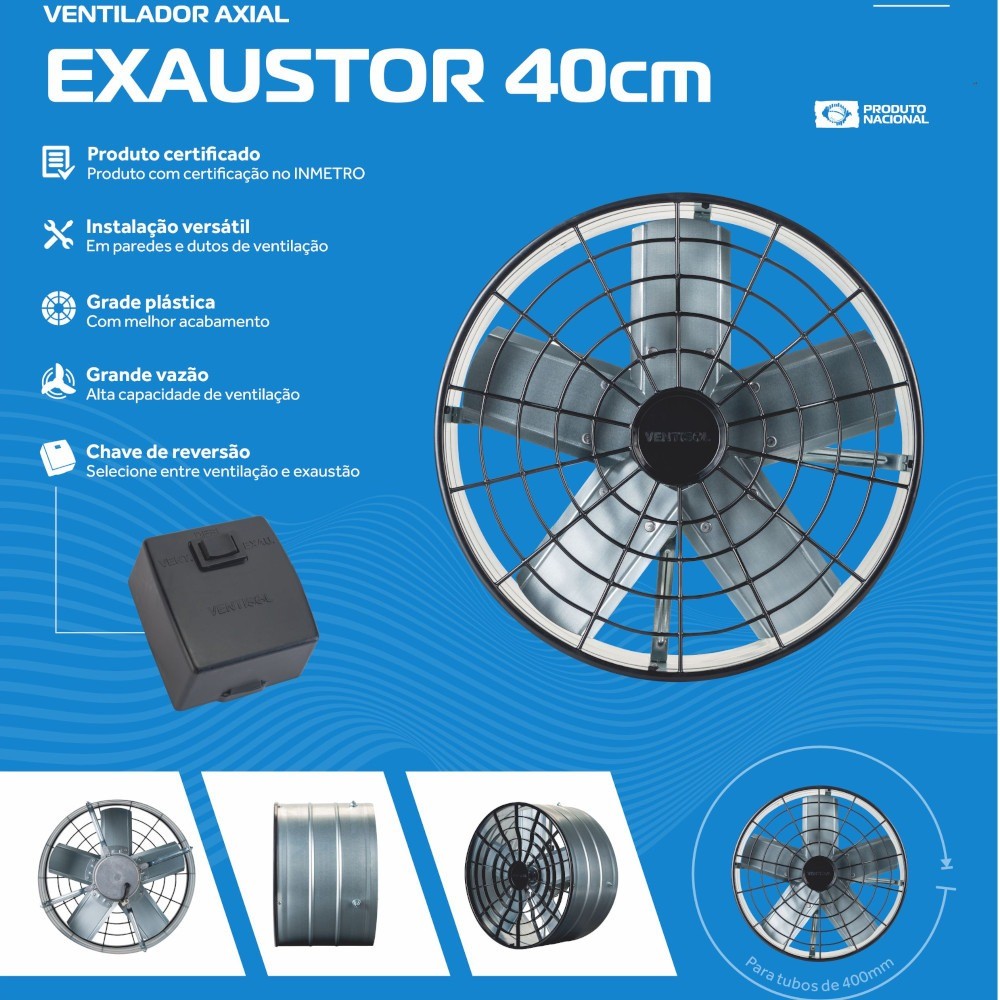 Detalhes do Exaustor diâmetro de 40 cm LINHA comercial Ventisol 220V
