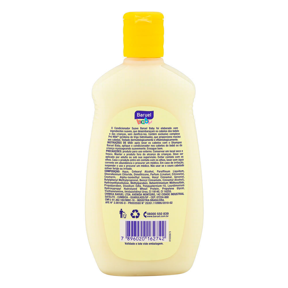 Detalhes do Condicionador Infantil Baruel Baby Suave 210ml